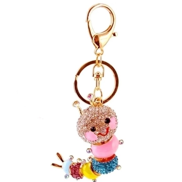 Caterpillar Book Worm Bag Charm Keychain New - Picture 3 of 4